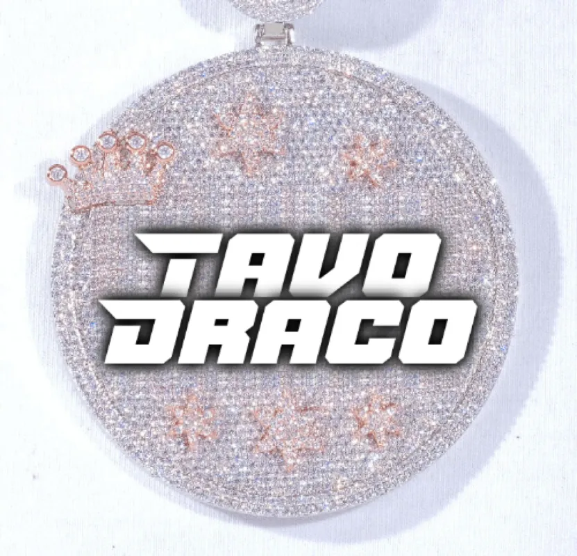 CUSTOM LETTER NECKLACE 3D BIG CROWN DISC sold by The GUU Shop