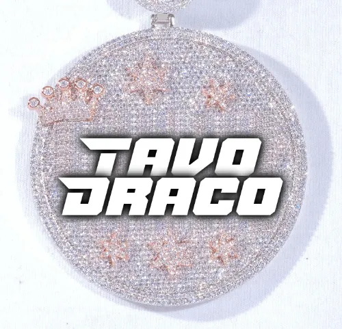 CUSTOM LETTER NECKLACE 3D BIG CROWN DISC sold by The GUU Shop