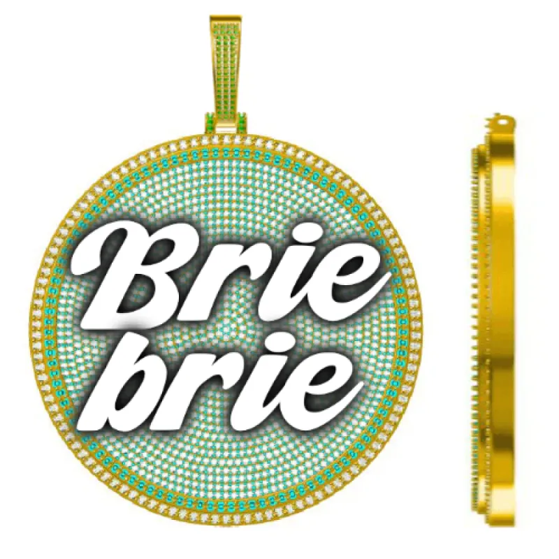 CUSTOM LETTER NECKLACE 3D BIG DISC sold by The GUU Shop