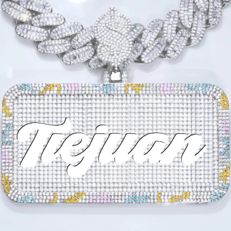 CUSTOM LETTER NECKLACE 3D COLORFUL SQUARE sold by The GUU Shop