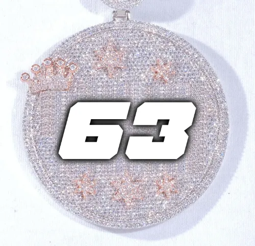 CUSTOM LETTER NECKLACE 3D BIG CROWN DISC sold by The GUU Shop