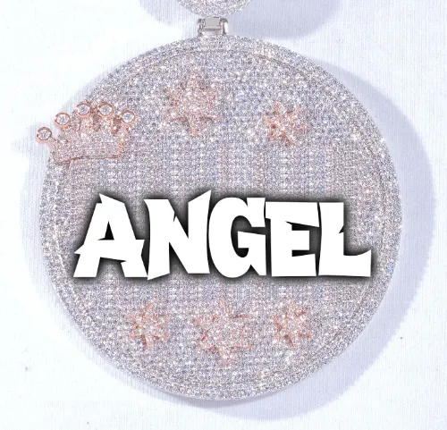 CUSTOM LETTER NECKLACE 3D BIG CROWN DISC sold by The GUU Shop