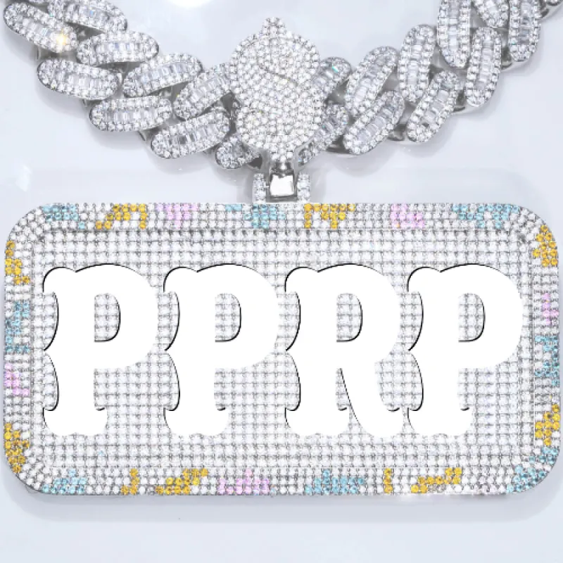 CUSTOM LETTER NECKLACE 3D COLORFUL SQUARE sold by The GUU Shop