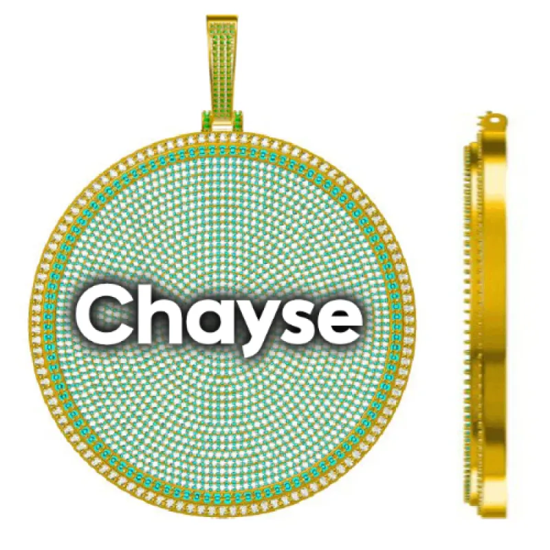 CUSTOM LETTER NECKLACE 3D BIG DISC sold by The GUU Shop