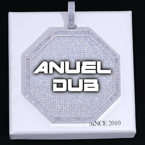 CUSTOM LETTER NECKLACE 3D BIG OCTAGON sold by The GUU Shop
