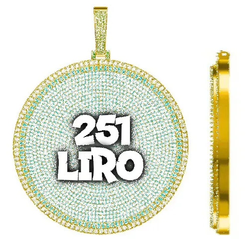 CUSTOM LETTER NECKLACE 3D BIG DISC sold by The GUU Shop