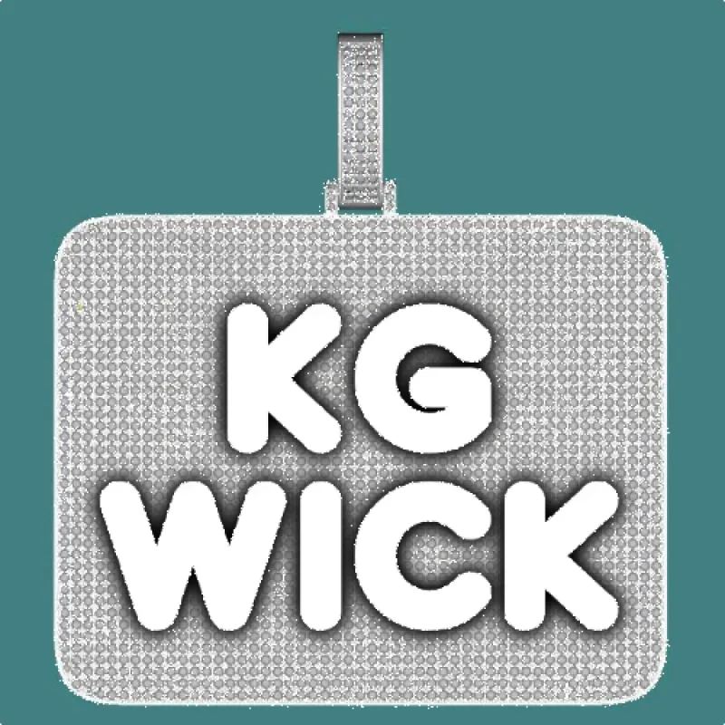 CUSTOM LETTER NECKLACE 3D BIG SQUARE sold by The GUU Shop