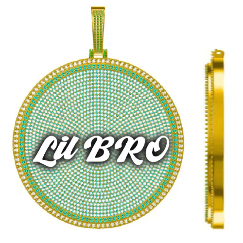 CUSTOM LETTER NECKLACE 3D BIG DISC sold by The GUU Shop