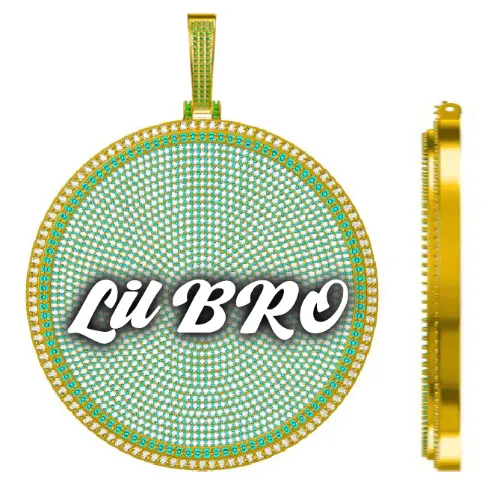 CUSTOM LETTER NECKLACE 3D BIG DISC sold by The GUU Shop