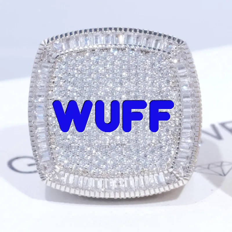 CUSTOM LETTER 3D ICED RING sold by The GUU Shop