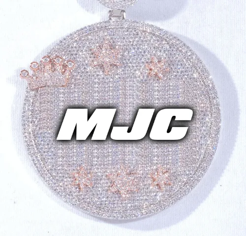 CUSTOM LETTER NECKLACE 3D BIG CROWN DISC sold by The GUU Shop