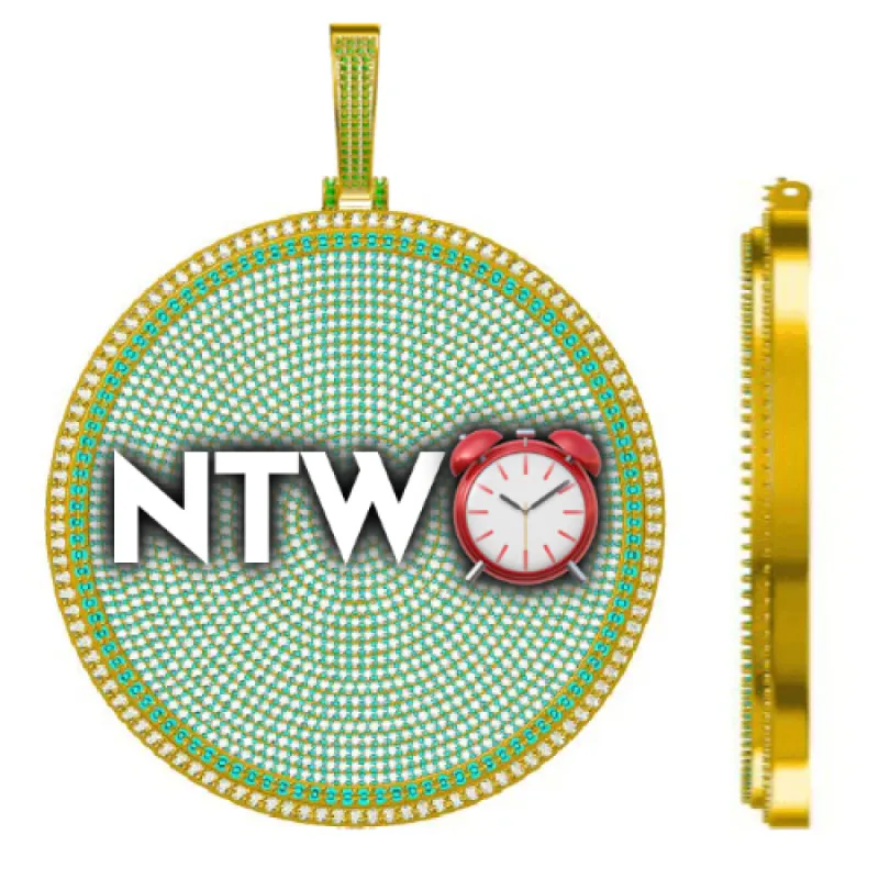 CUSTOM LETTER NECKLACE 3D BIG DISC sold by The GUU Shop