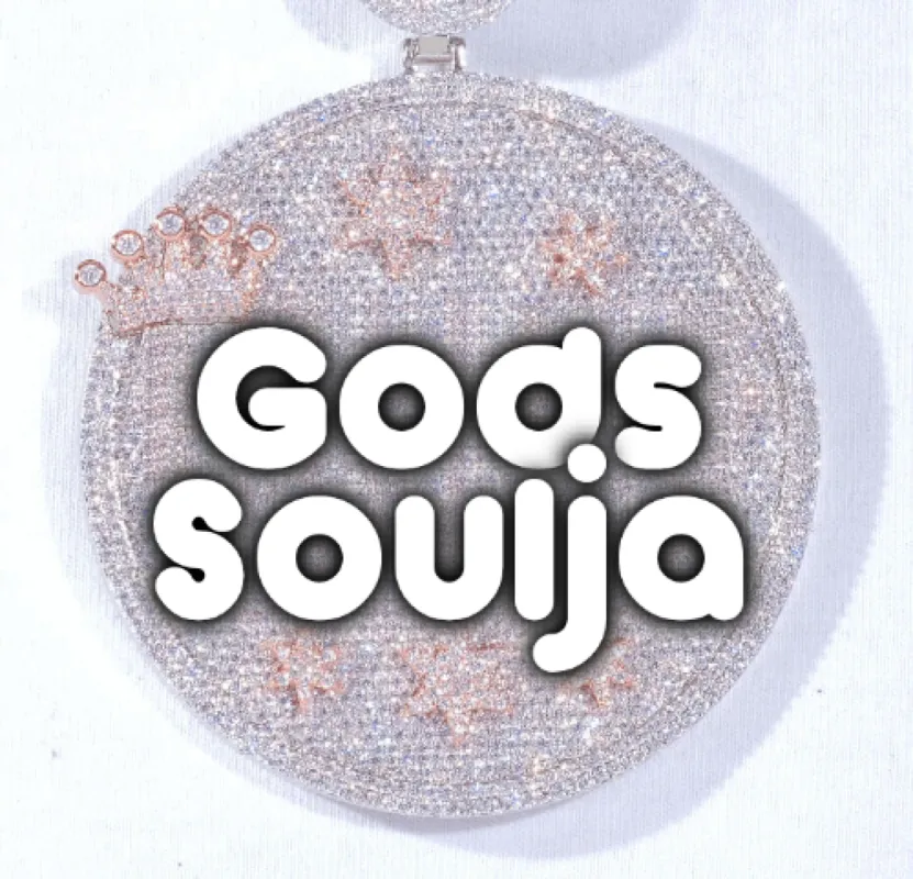 CUSTOM LETTER NECKLACE 3D BIG CROWN DISC sold by The GUU Shop