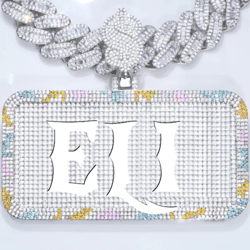 CUSTOM LETTER NECKLACE 3D COLORFUL SQUARE sold by The GUU Shop