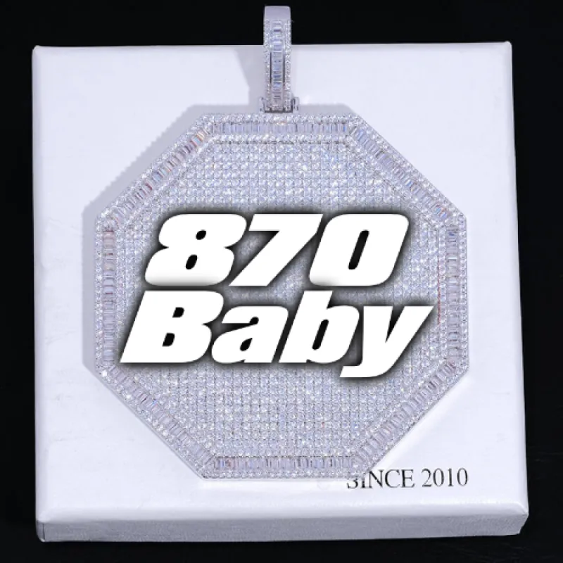 CUSTOM LETTER NECKLACE 3D BIG OCTAGON sold by The GUU Shop