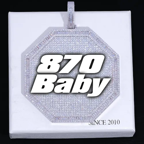 CUSTOM LETTER NECKLACE 3D BIG OCTAGON sold by The GUU Shop