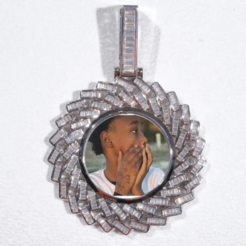 Large 3D Baguette Custom Picture Pendant sold by The GUU Shop