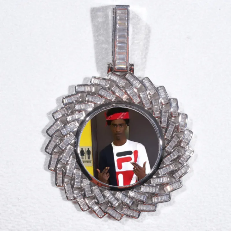 Large 3D Baguette Custom Picture Pendant sold by The GUU Shop