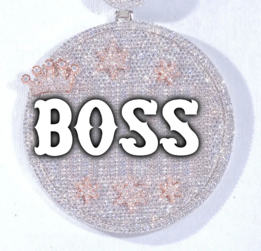 CUSTOM LETTER NECKLACE 3D BIG CROWN DISC made by The GUU Shop