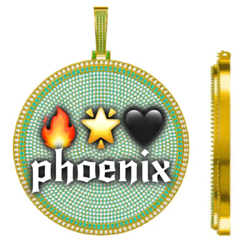 CUSTOM LETTER NECKLACE 3D BIG DISC sold by The GUU Shop