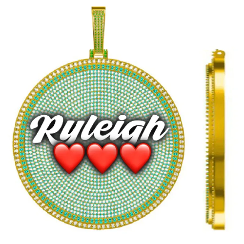 CUSTOM LETTER NECKLACE 3D BIG DISC made by The GUU Shop