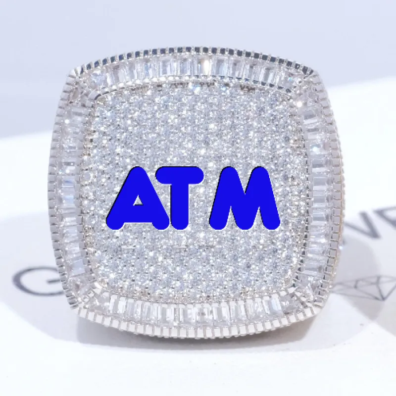 CUSTOM LETTER 3D ICED RING sold by The GUU Shop