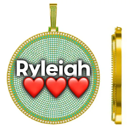 CUSTOM LETTER NECKLACE 3D BIG DISC sold by The GUU Shop