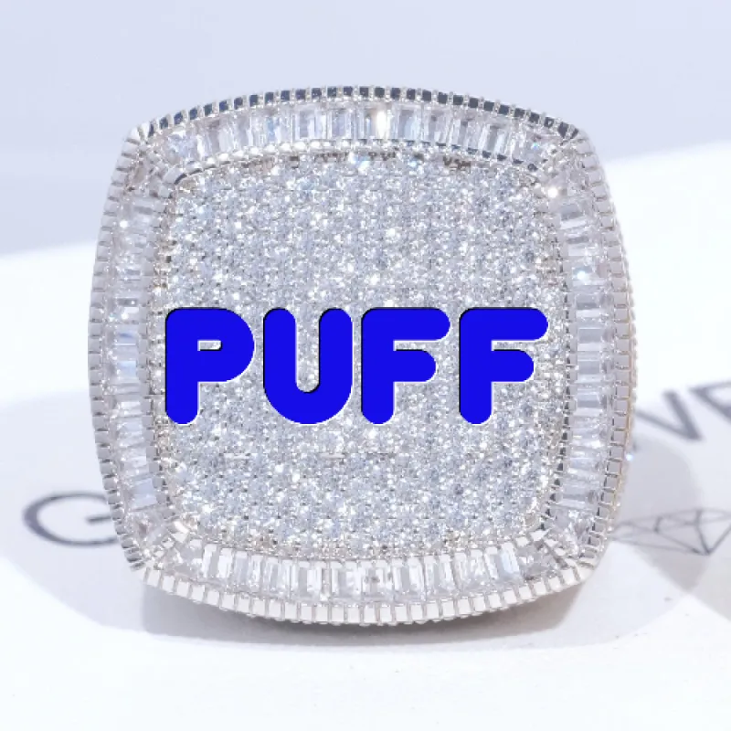 CUSTOM LETTER 3D ICED RING sold by The GUU Shop