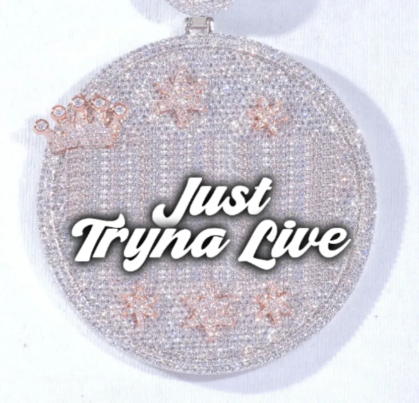 CUSTOM LETTER NECKLACE 3D BIG CROWN DISC sold by The GUU Shop