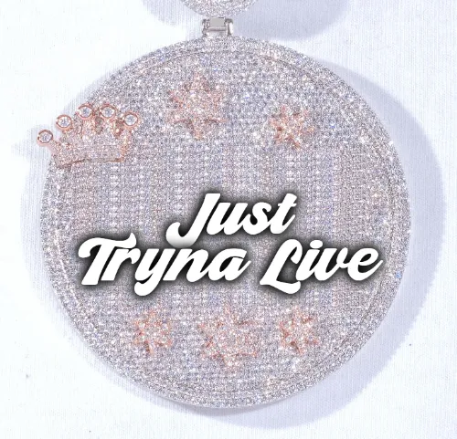 CUSTOM LETTER NECKLACE 3D BIG CROWN DISC sold by The GUU Shop