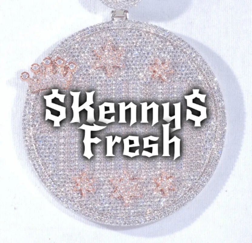 CUSTOM LETTER NECKLACE 3D BIG CROWN DISC sold by The GUU Shop