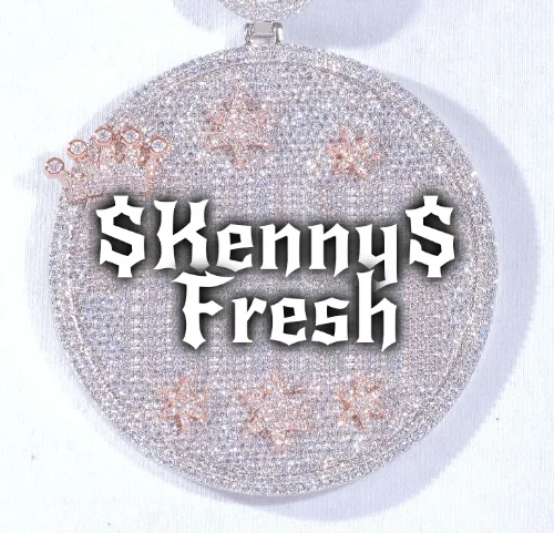 CUSTOM LETTER NECKLACE 3D BIG CROWN DISC sold by The GUU Shop