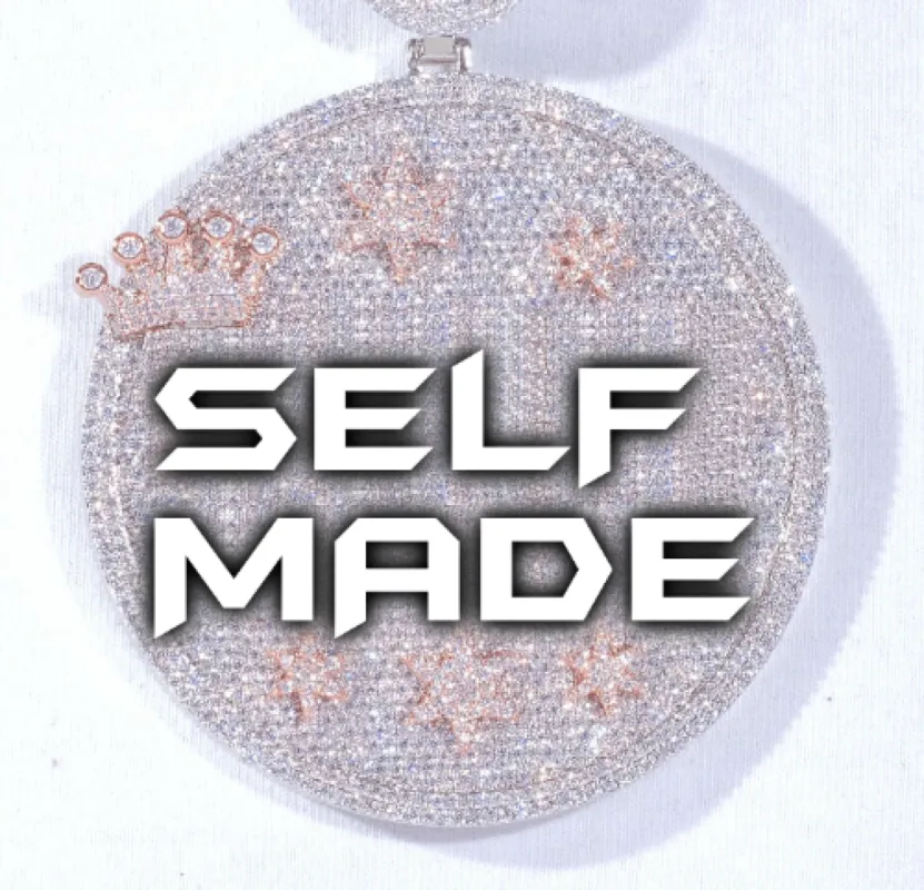 CUSTOM LETTER NECKLACE 3D BIG CROWN DISC sold by The GUU Shop