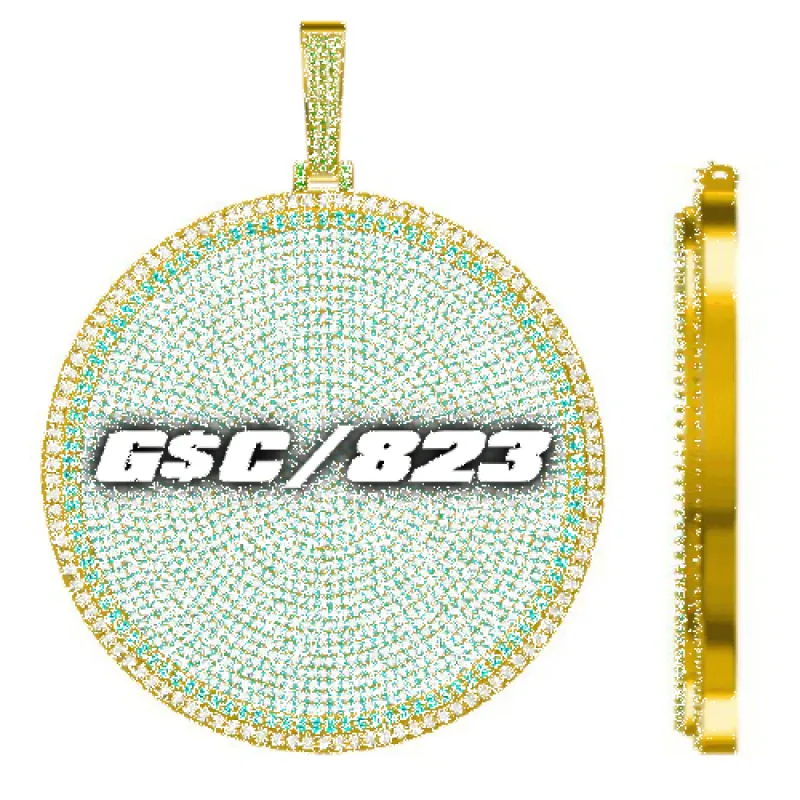 CUSTOM LETTER NECKLACE 3D BIG DISC sold by The GUU Shop