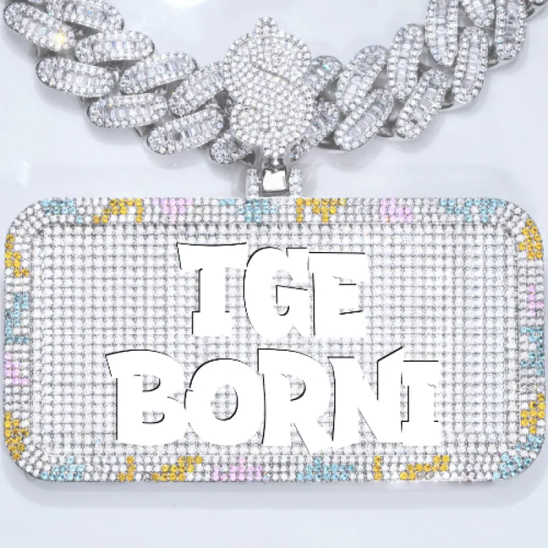 CUSTOM LETTER NECKLACE 3D COLORFUL SQUARE sold by The GUU Shop