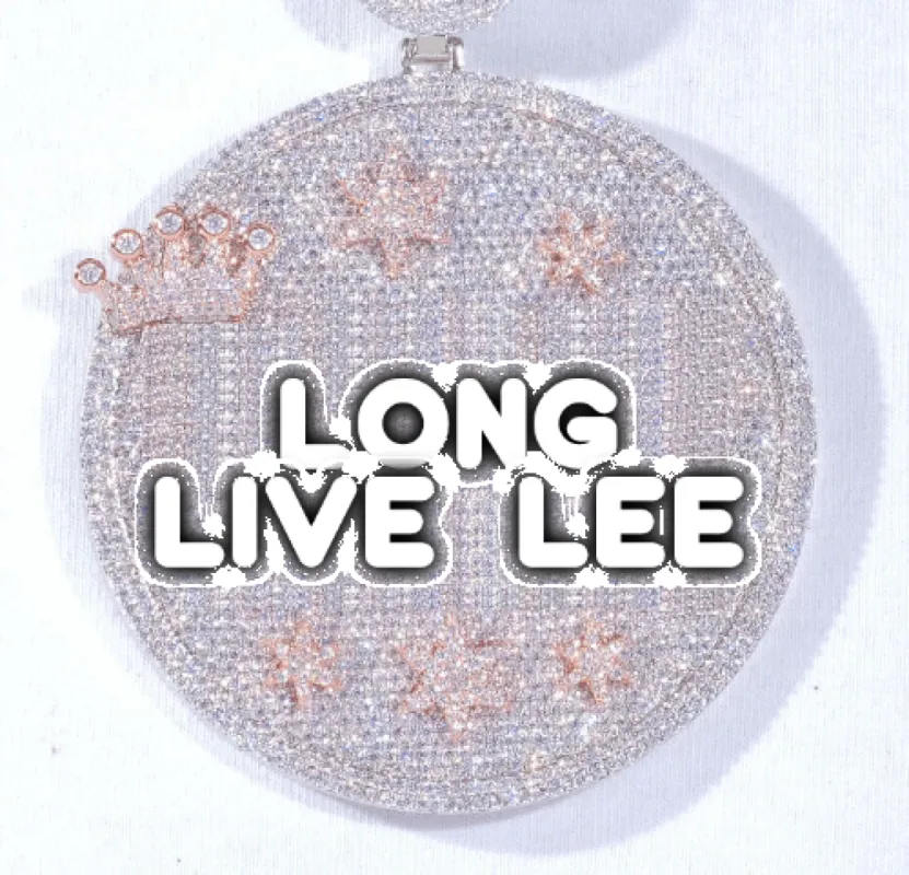 CUSTOM LETTER NECKLACE 3D BIG CROWN DISC sold by The GUU Shop