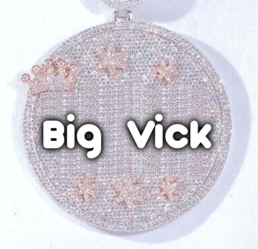 CUSTOM LETTER NECKLACE 3D BIG CROWN DISC sold by The GUU Shop