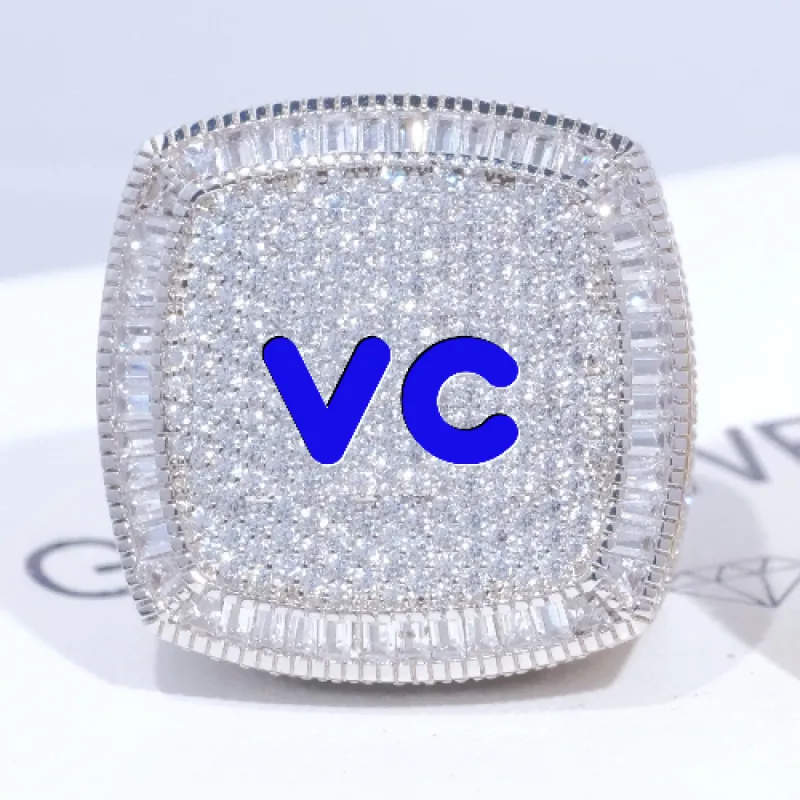 CUSTOM LETTER 3D ICED RING sold by The GUU Shop