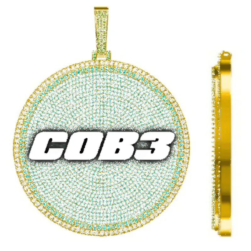 CUSTOM LETTER NECKLACE 3D BIG DISC sold by The GUU Shop