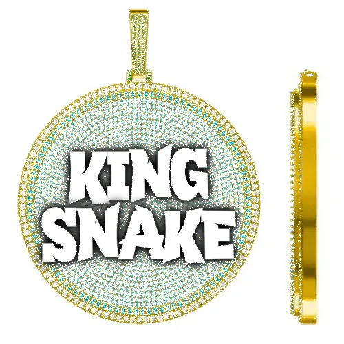 CUSTOM LETTER NECKLACE 3D BIG DISC sold by The GUU Shop