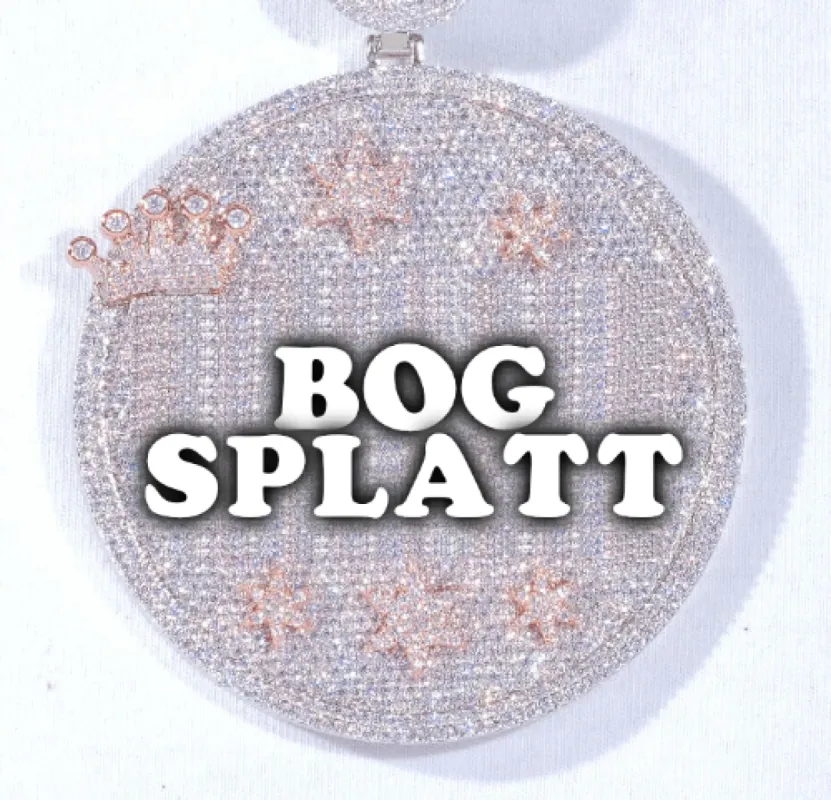 CUSTOM LETTER NECKLACE 3D BIG CROWN DISC sold by The GUU Shop