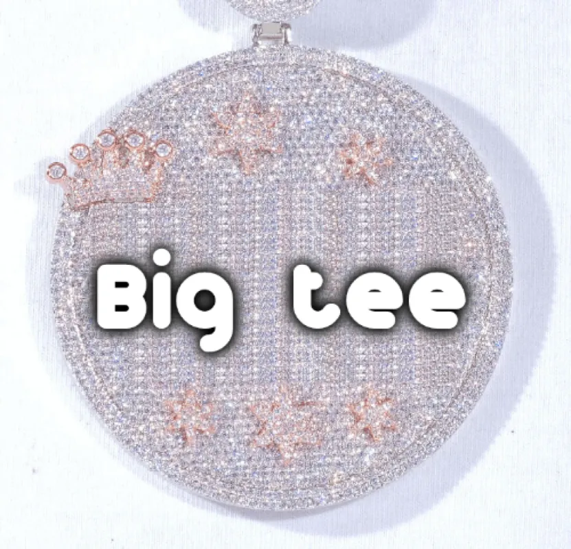 CUSTOM LETTER NECKLACE 3D BIG CROWN DISC sold by The GUU Shop