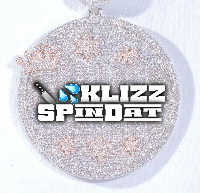 CUSTOM LETTER NECKLACE 3D BIG CROWN DISC sold by The GUU Shop