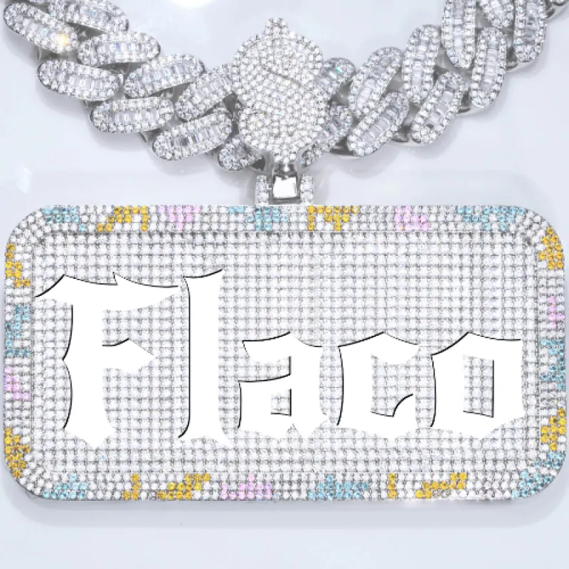 CUSTOM LETTER NECKLACE 3D COLORFUL SQUARE sold by The GUU Shop