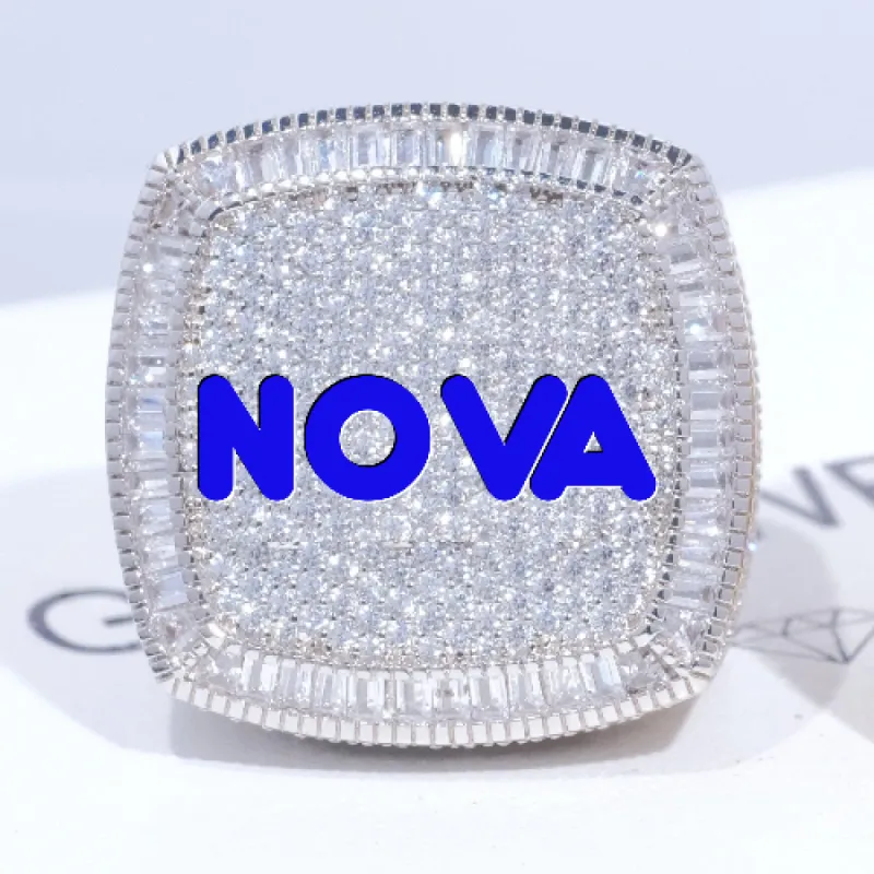 CUSTOM LETTER 3D ICED RING sold by The GUU Shop