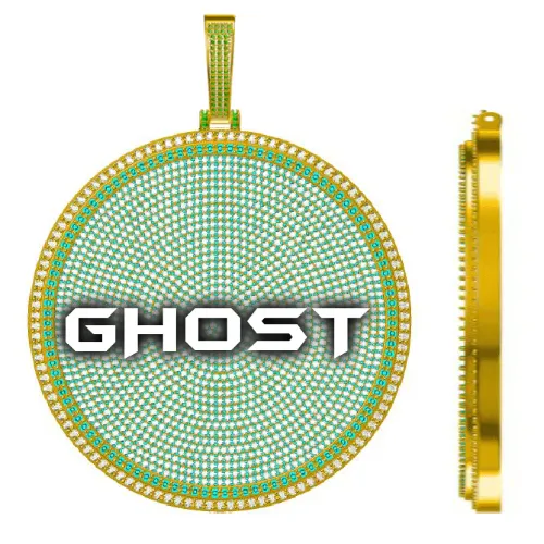 CUSTOM LETTER NECKLACE 3D BIG DISC sold by The GUU Shop