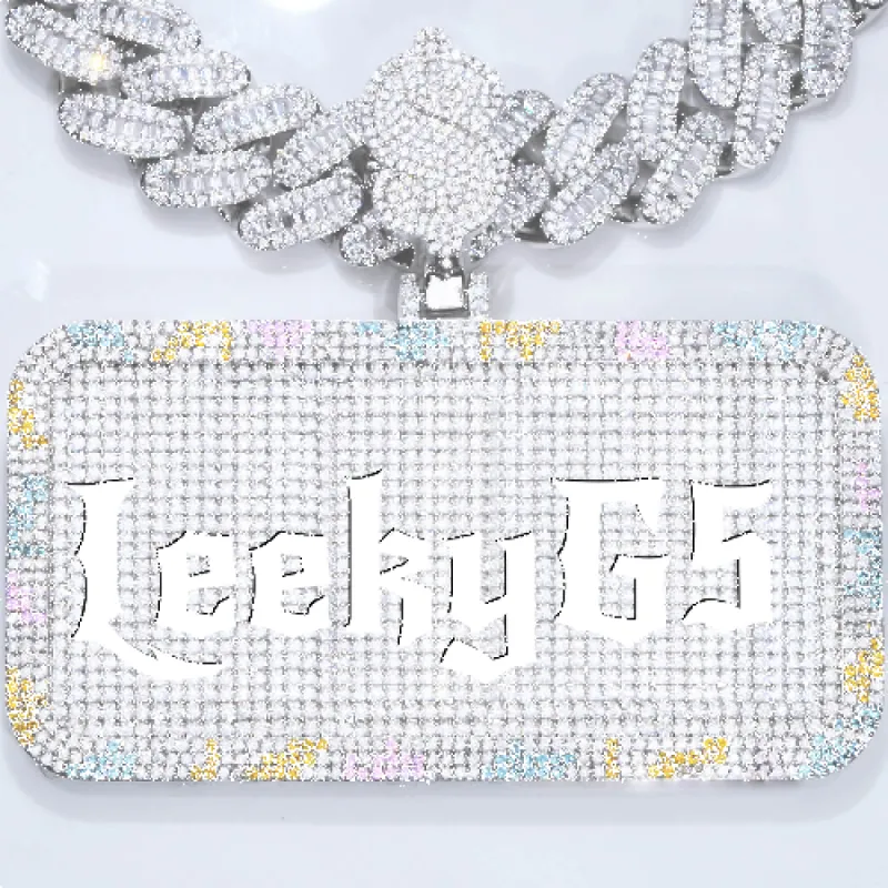 CUSTOM LETTER NECKLACE 3D COLORFUL SQUARE sold by The GUU Shop