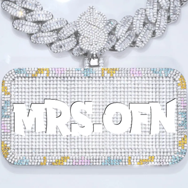 CUSTOM LETTER NECKLACE 3D COLORFUL SQUARE sold by The GUU Shop