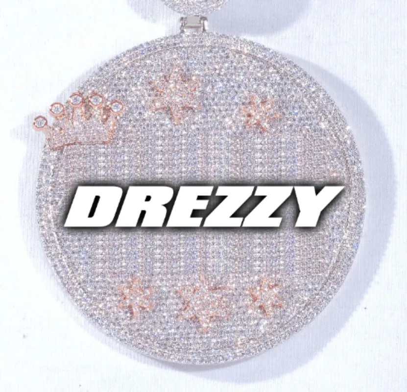 CUSTOM LETTER NECKLACE 3D BIG CROWN DISC sold by The GUU Shop