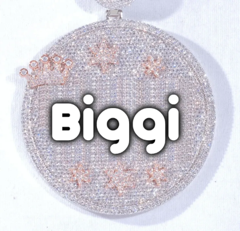 CUSTOM LETTER NECKLACE 3D BIG CROWN DISC made by The GUU Shop